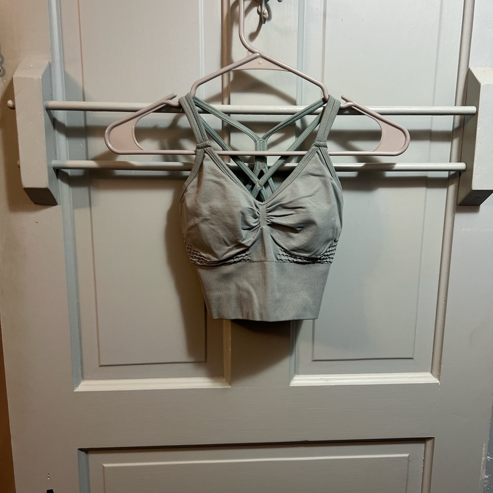 Green Strappy Sports Bra